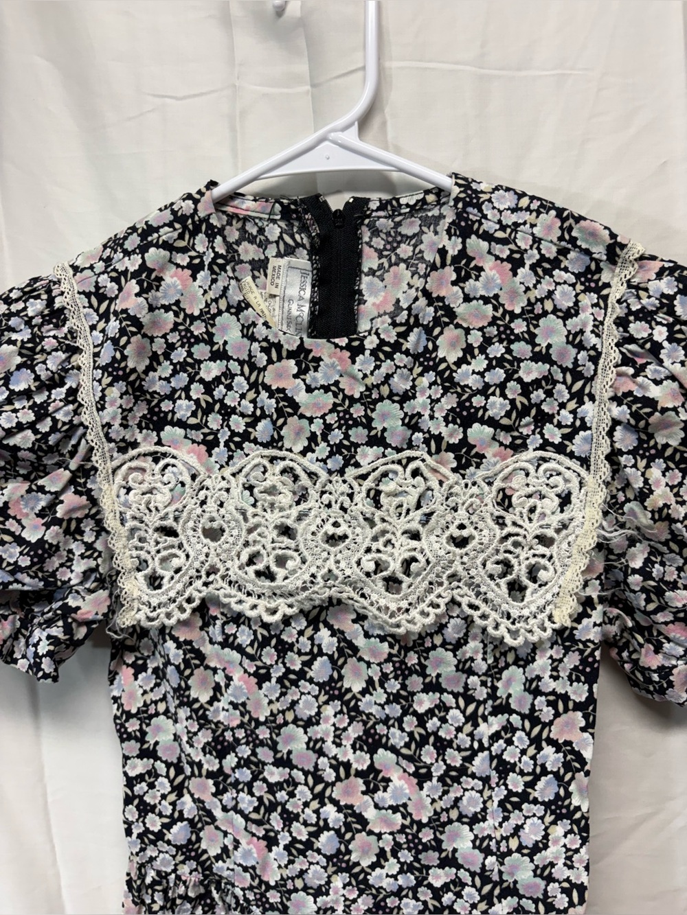 Vintage Jessica McClintock Gunne Sax Floral Dress Size 14 - Picture 4 of 7